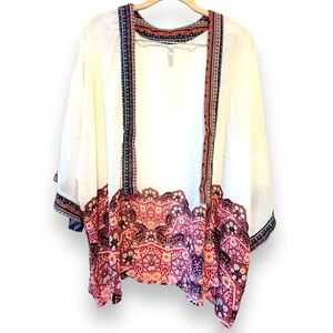 Xhilaration Flowy Boho Short Sleeved Floral Shawl Cardigan | Soft Flirty Stylish